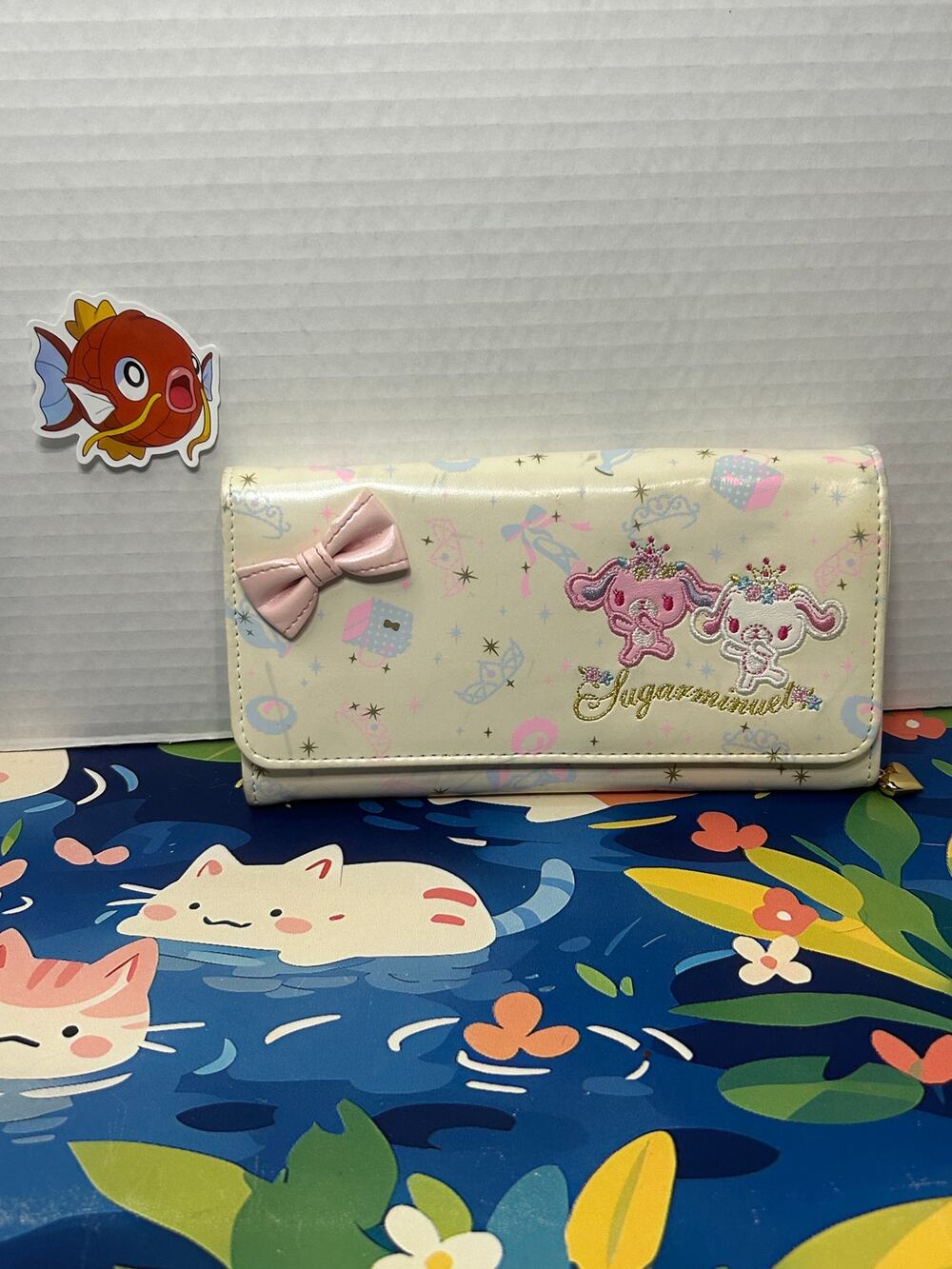 Rare Vintage Sanrio Sugarminuet Sugar Bunnies Bunny Long Wallet Pink Bow